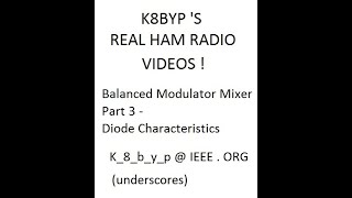 Mixer diodes 3 Microwave Diode Characteristics