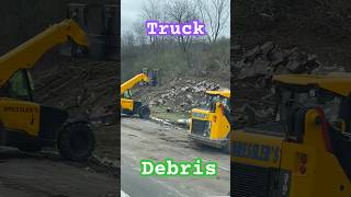 Truck debris after accident rollover