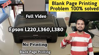 Epson L380, L360, L220 black ink not printing | Epson L380 Blank Print Problem Solution in Hindi