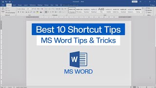 Best 10 Shortcut Tips and Tricks in Microsoft Word | Microsoft Word Tutorial