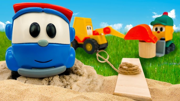 Léo, o caminhão planta flores e árvores no tanque de areia! Educação  infantil com brinquedos e jogos