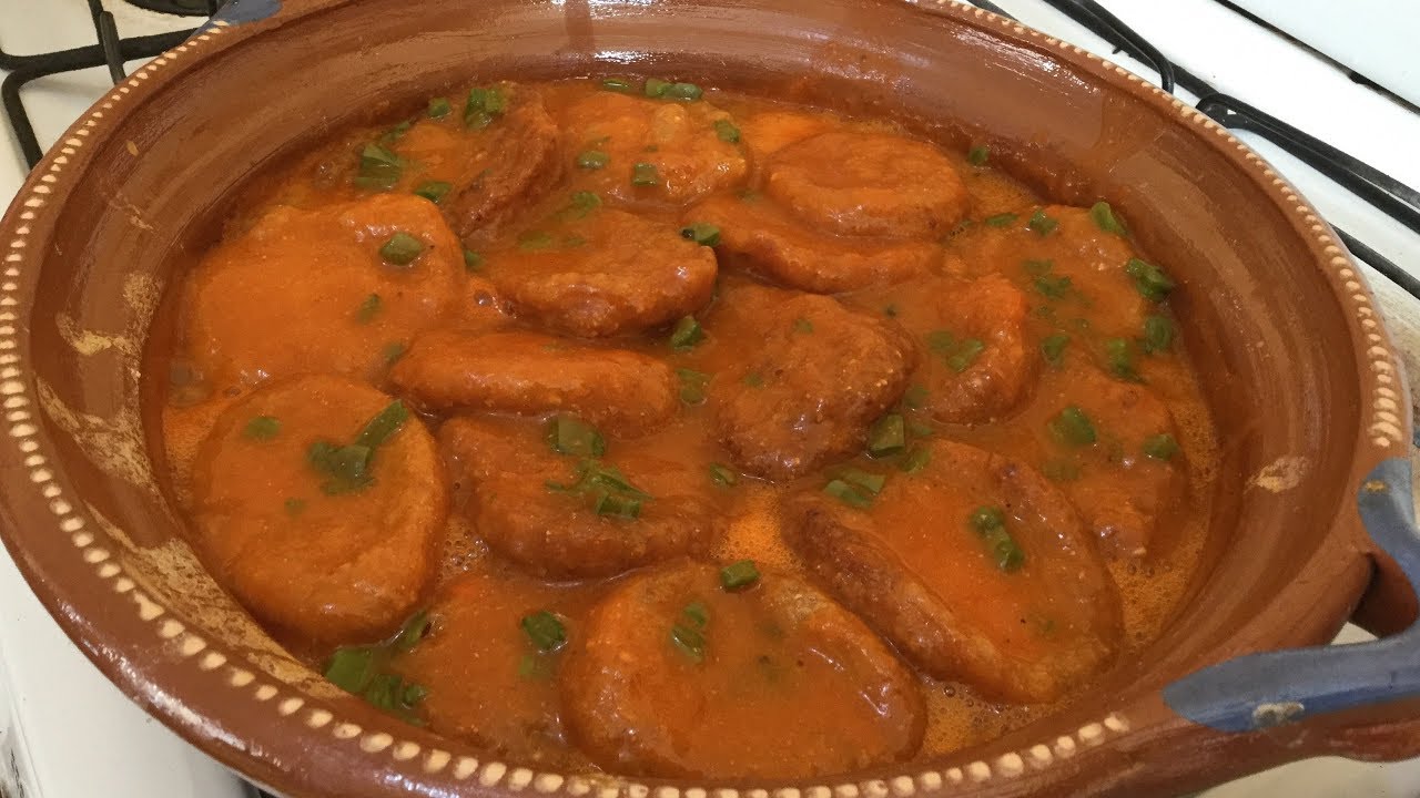 Tortitas de HUACHAL en MOLE/Recetas de CUARESMA