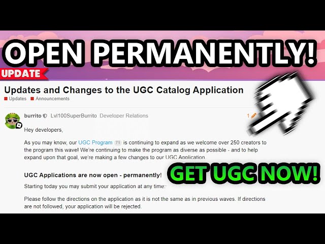 Bloxy News on X: Aspiring UGC Creators: the day is finally here.  Applications to get into the #Roblox UGC Catalog program are FINALLY OPEN!  🥳 #RobloxUGC Learn more about how to apply