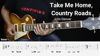 Take Me Home, Country Roads - John Denver - Guitar Instrumental Cover   Tab