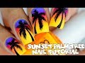 Sunset Palm Tree Nail Tutorial