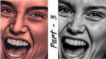 How to draw a realistic Vector portrait by infinite design - (part 3) •»Mobile illustration