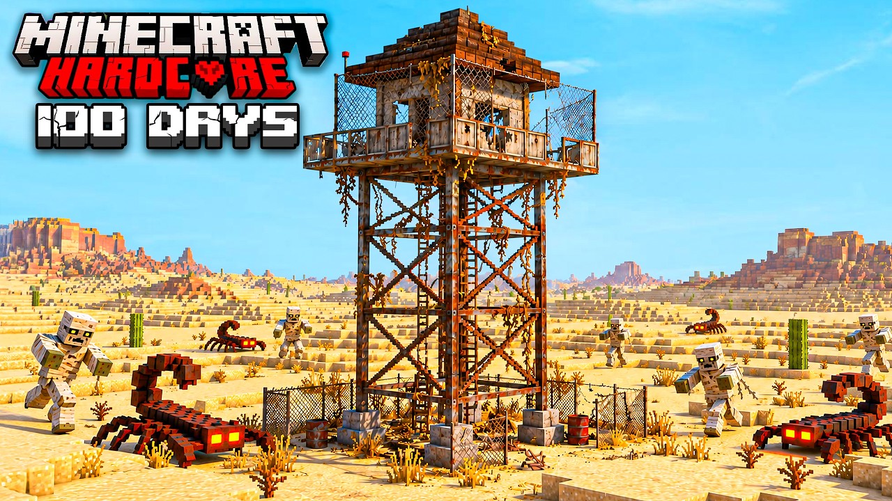 I Survived 100 Days on Abandoned Prison Tower in Minecraft!