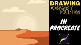 Desert Dunes- How To Draw Easy Landscape|| Procreate Tutorial || #Shorts​ (#shorts)(#easy)