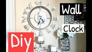 Diy Wall Mirror Clock Home/Room Decor Using Spoons from The Dollar Store.