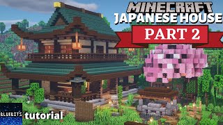 Minecraft Tutorial - How to Build the Japanese House Interior and Garden with Pond