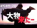 極寒のサーフに行ったらデカヒラメ釣れました！&使用タックル紹介します！