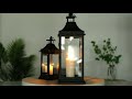 JHY DESIGN Set of 2 13&#39;&#39;&amp;19.5&#39;&#39;Tall Outdoor Candle Lanterns Vintage Hanging Tower Lantern Video