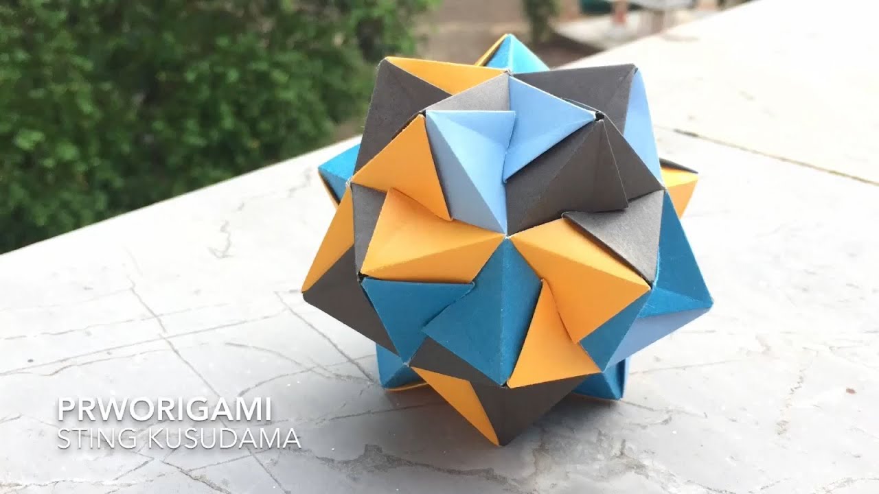 Sting Kusudama - PrwOrigami Folding Tutorial 【くす玉・折り紙】