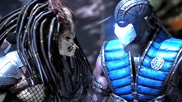 Unmasked Predator vs Sub Zero (Hardest AI CPU) - Mortal Kombat X Epic Fight