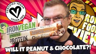 IRON VEGAN SPROUTED PROTEIN BAR!! PEANUT CHOCOLATE CHIP!! TASTE AND REVIEW!!