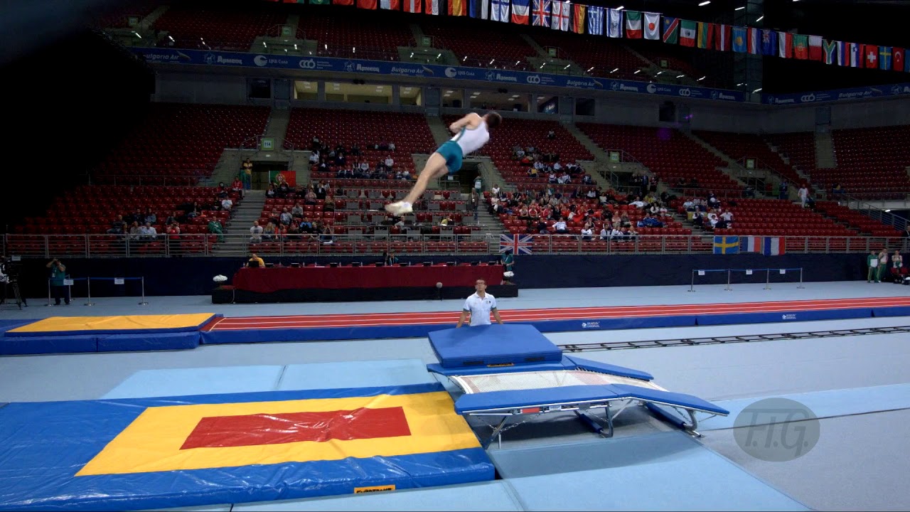 Youtube video: HATFIELD Ryan (AUS) - 2017 Trampoline Worlds, Sofia (BUL) - Qualification Double Mini Routine 2