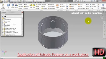 Application of Extrude Feature-Autodesk Inventor Tutorial (with caption and audio narration)