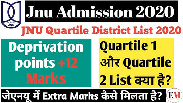 Jnu Quartile District List 2020 | Jnu Deprivation Points Kya Hai | Jnu Admission 2020