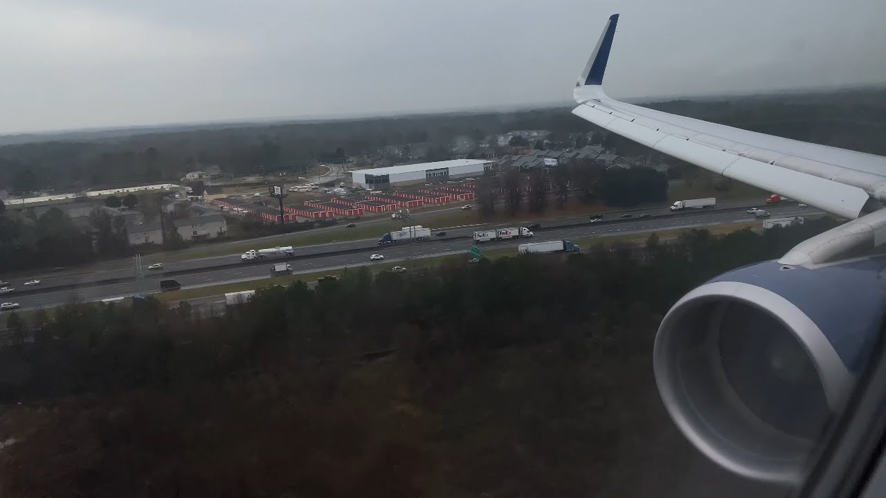 Approach and Smooth Landing in Rainy Atlanta | A321-200 | Delta Air Lines | ATL