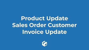Product Update - Sales Order Customer Invoice Update