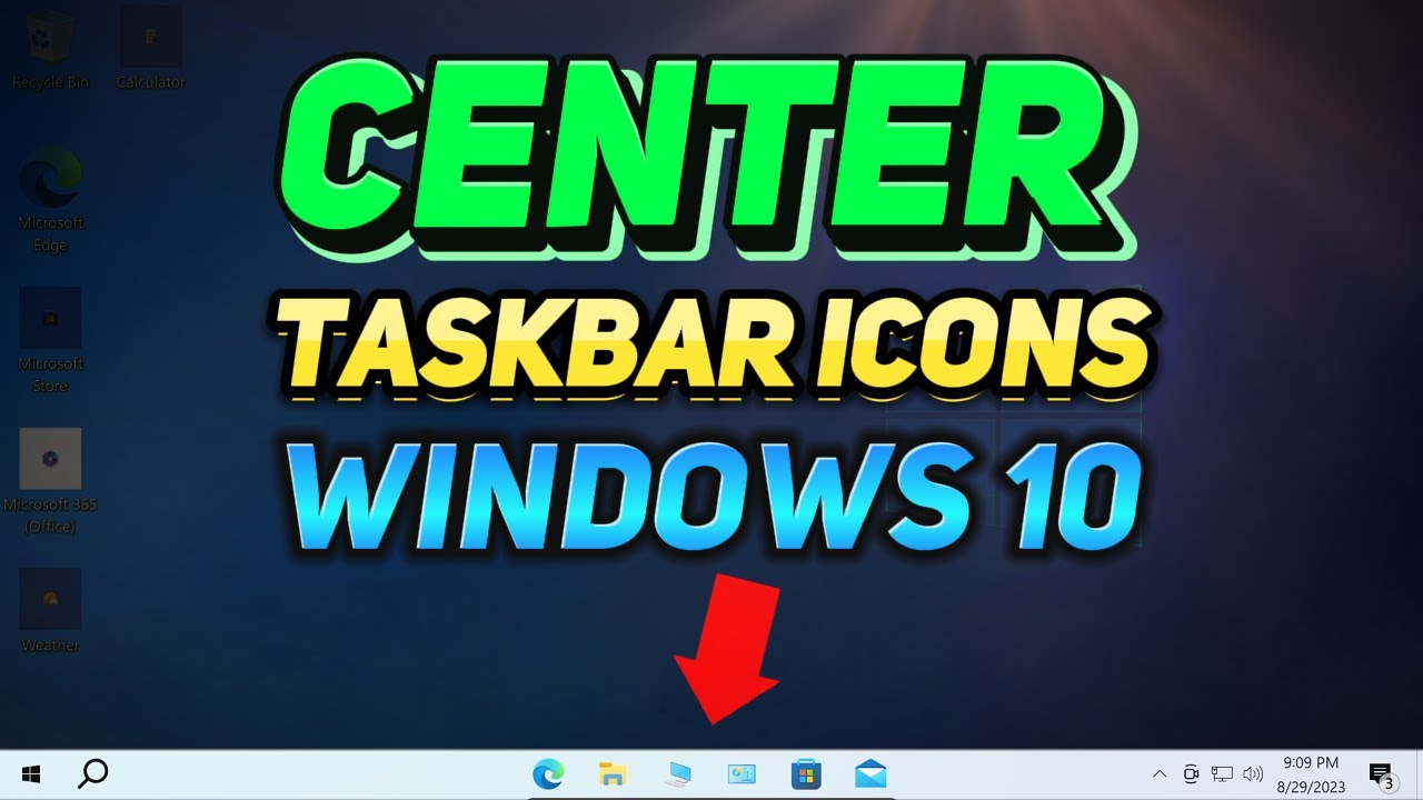 How To Center Taskbar Icons Windows 10 Tutorial Youtube