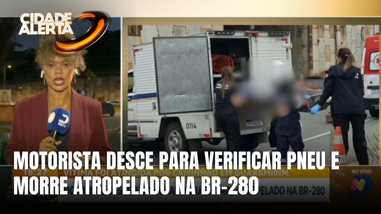 Homem morre atropelado por caminhão após pneu furar na BR-280 em Guaramirim
