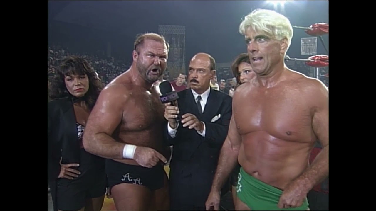 Ric Flair, Arn Anderson (with Elizabeth & Woman) Promo on their ...