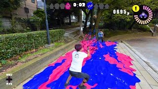 公園でスプラトゥーンのナワバリバトルしてみた