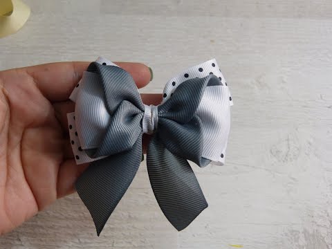 1 MOÑO con Cinta /LAZO Diseño Escolar paso a paso,🔴 Moños para el cabello, ribbon bows