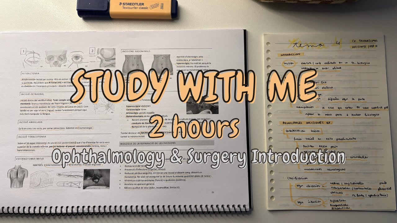 Study with me 2 hours 🩺 | no break - no music - note-taking 📝 - YouTube