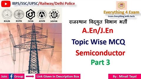 राजस्थान विद्युत विभाग भर्ती 2021 || EC/EIC Preparation | Semiconductor Part 3|MCQ | RSEB A.En/J.En