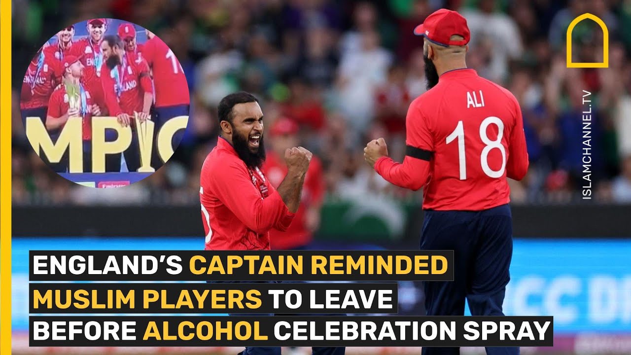 England's captain reminded Muslim players to leave before alcohol celebration