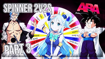 ABA Random Character Wheel 2v2s PART 3 | Anime Battle Arena