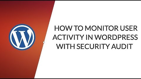 HOW TO MONITOR USER ACTIVITY IN WORDPRESS WITH SECURITY AUDIT