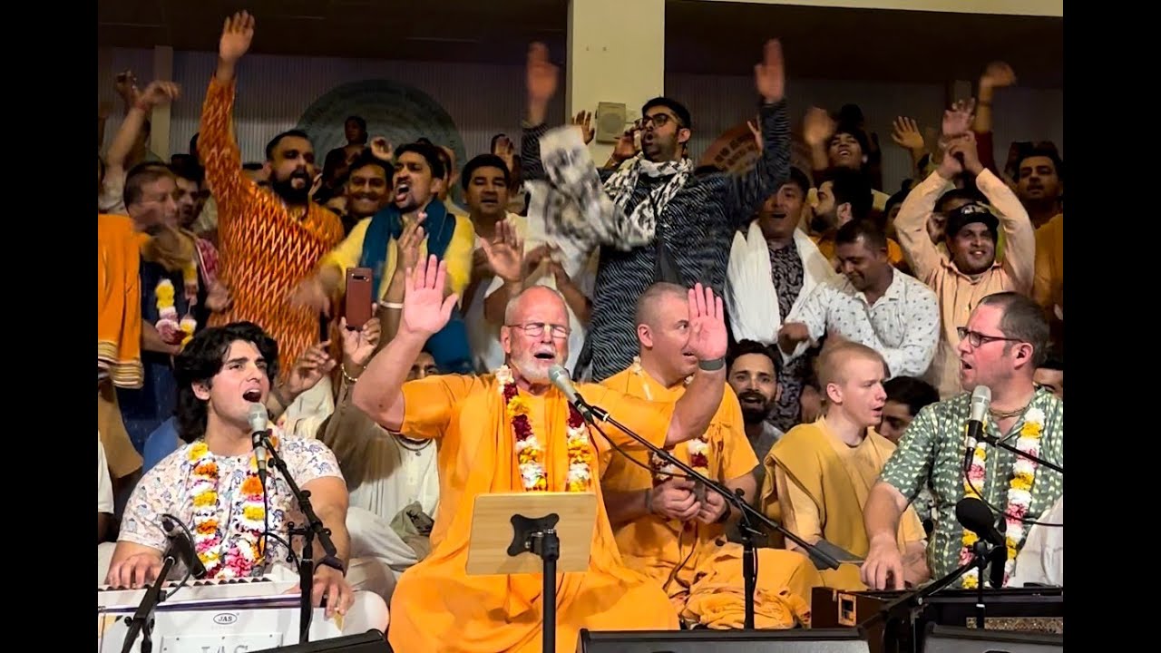 HH BB Govinda Swami swept every one away with ecstatic wave of kirtan!