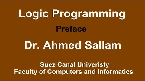 Logic Programming - Prolog - برمجة منطقية - Preface