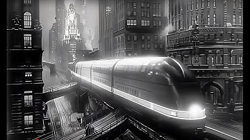 Synthsaga SciFi:  20th century retro TrainPunk V6 - Bridge City- ,parallel dimension