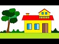 Easy house drawing | How to draw a house on computer | MS Paint house drawing | Paint on computer