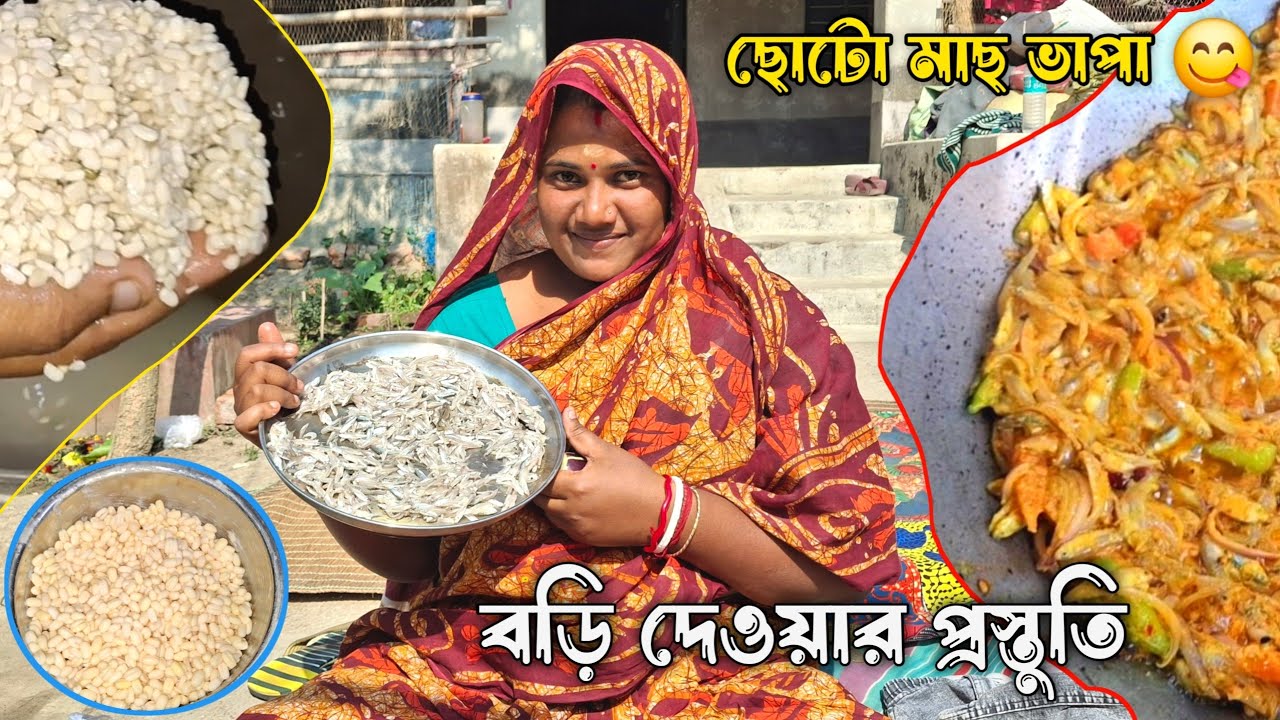 গ্রামের সকালে ছোটো মাছের কড়াই ভাপা 🐟 | বড়ি দেওয়ার প্রস্তুতি | Bengali Vlog