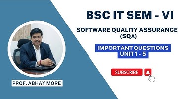 SOFTWARE QUALITY ASSURANCE (SQA) IMPORT QUESTIONS & ANSWER  UNIT 1 to 5