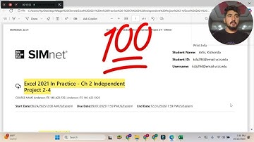 Excel 2021 In Practice - Ch 2 Independent Project 2-4 #ch2guidedproject2-4 #InPractice-Ch2 #simnet