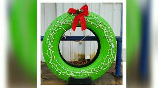 Outdoor Christmas Decor Old Tires