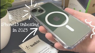 【Vlog】iPhone13 Green Unboxing in2023 Unboxing+Setting up+Accessories✨aesthetic