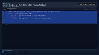 Details [Coding] Count Number of Set Bits (Bit Manipulation) — Java DSA Prep News