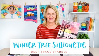 Winter Tree Silhouette using Pan Watercolors