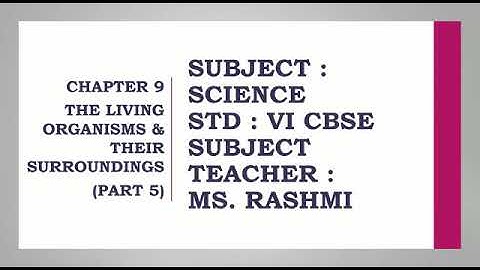 SVM CBSE || STD VI || SCIENCE || CHAPTER 9 || THE LIVING ORGANISMS AND  THEIR SURROUNDINGS || PART 5
