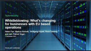 Whistleblowing: What's changing for businesses with EU based operations by Taylor Wessing LLP 439 views 2 years ago 1 hour, 3 minutes