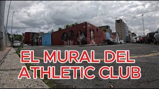 Arte callejero: el mural del Athletic Club in/Street art: the Athletic Club mural.