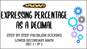 Secondary 1/ IP 1 Mathematics: Expressing Percentage as Decimal