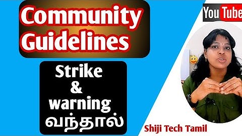 What happens if you get a community guidelines strike / tamil